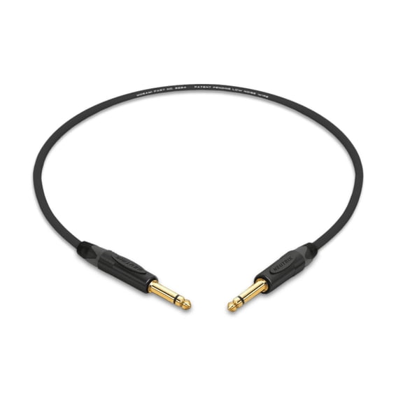 2 Foot -Mogami 2524 Instrument Cable| 1/4" TS to TS| Neutrik Gold | Grey Boots