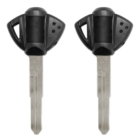 2 For Suzuki 2001-2016 GSXR Hayabusa Motorcycle Key Blank - Black Silver