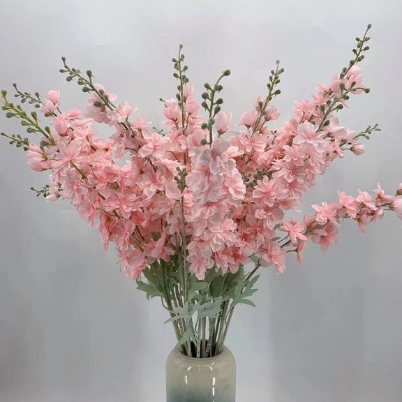 2 Fork Flocking Delphinium Flower Branch Silk Artificial Flowers for Home Wedding el Decoration Fleur Artificielle 1PC Flower