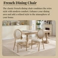 thumbnail image 1 of 2 French Country Beige Upholstered Dining Chairs, Stackable & Disassemblable, 1 of 13