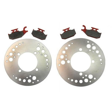 2 Front Disc Brake Rotors & Severe Duty Pads 2008-2017 fits Suzuki King Quad 400