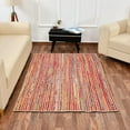 thumbnail image 1 of 2 Ft Square Multi & Natural Jute Area Rug, Hand-Woven, Reversible, Farmhouse Boho Style, Durable & Pet-Friendly Rug for Living Room, Dining Room, and Bedroom, 1 of 5
