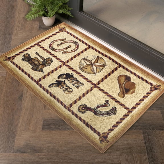 2 Ft. X 3 Beige Area Rug, Pattern, Polypropylene, Stain-, For Active Living, Pet- Environment Style, 100% Ideal High-traffic Zones