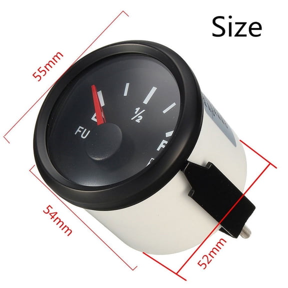2" Fuel Level Indicator Gauge 0-190 Ohms for 12V/24V Car Truck Marine Yacht Boat