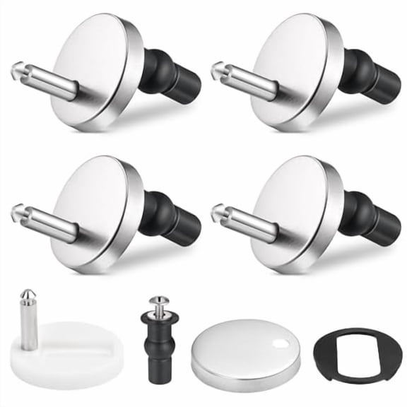 2 Full Set Toilet Seat Hinge Fixings,Quick Release Top Hinge Fixings Expanding Rubber,Toilet Seat Hinge Replacement Parts with Screws Bolts and Nuts for Home Bathroom$$Tools & Hardware Other