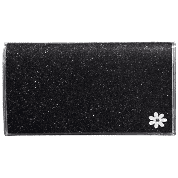 2 Full Years Glitter Black with White Flower Pocket Calendar Planner and Note Pad