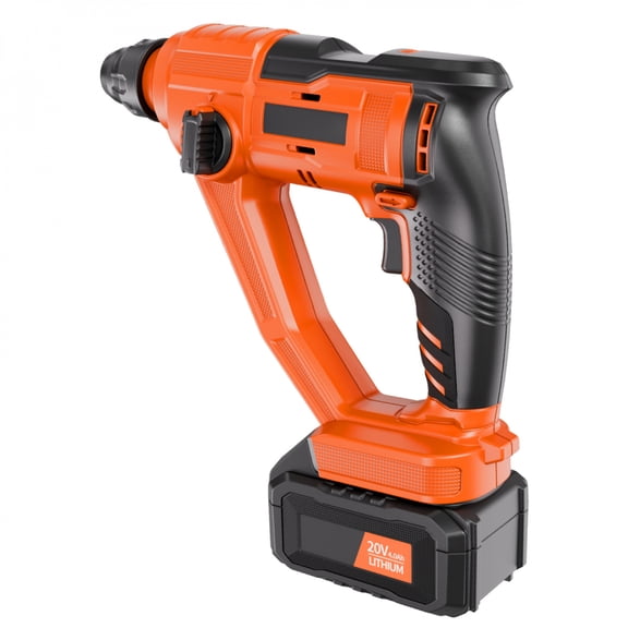 2 Functions 20V Cordless Rotary Hammer Drill 06 Inch Max Drilling Diameter Steel Construction Heat Dissipation Design