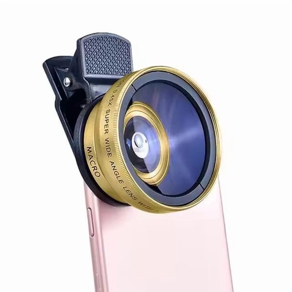 2 Functions Mobile Phone Lens 0.45X Wide Angle Len & 12.5X Macro HD Camera Lens Universal for iPhone Android Phone