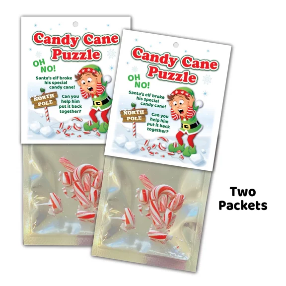 2 - Funny Gag Joke - Candy Cane Puzzle - Christmas Stocking Stuffer Gift Prank