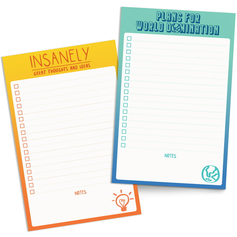 2 Funny To Do List Notepads - Set of Two 5.5 x 8.5” Humorous Office Supplies  for Office Holiday Party Gift Exchange, Stocking Stuffers, Sarcastic Note  Pads and 2023 Motivational Notepads - Christmas 