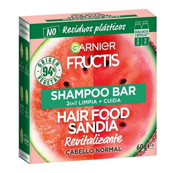 2 GARNIER Shampoo bar Fructis 2 en 1 hair food sanda revitalizante 60 g