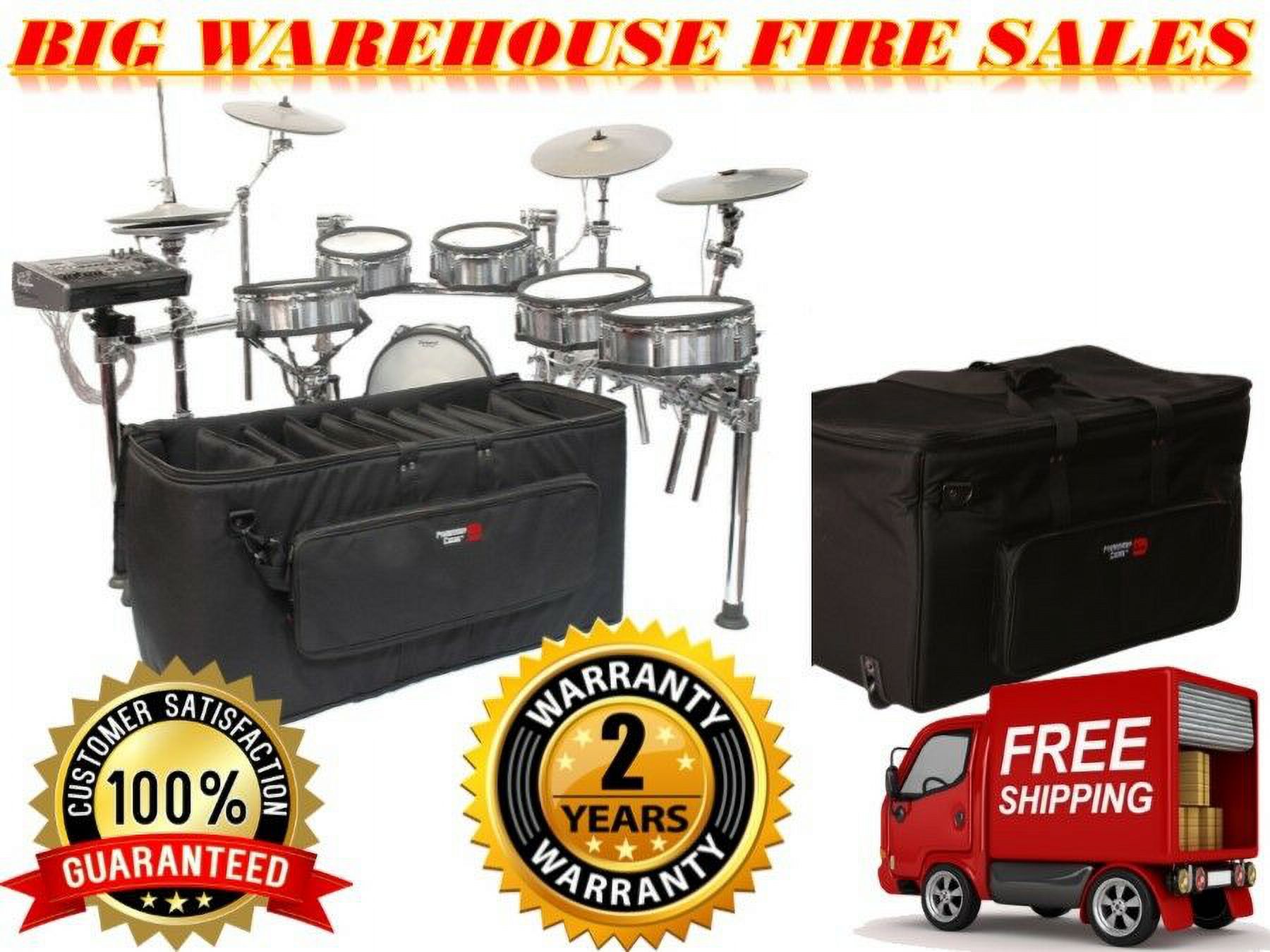 2 GATOR Electronic Drum Set Kit Cymbal Pad Module Bag with Wheels GPEKIT2816BW