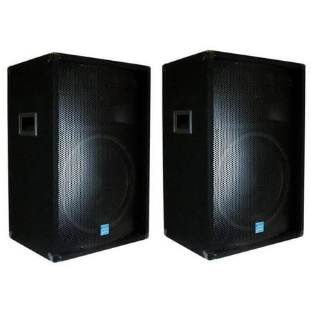 (2) GEMINI GSM-1585 15" 700 Watt Carpeted PA DJ 3-Way Speakers w/ Piezo Tweeters