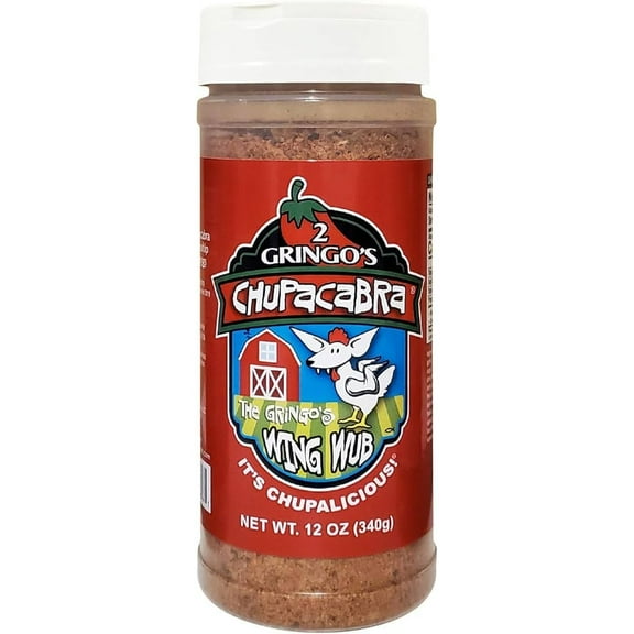 2 Gringos Chupacabra Wing Rub 12 Oz Rub and All Purpose Seasoning Single Bottle