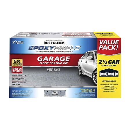 Epoxysheild By Rustoleum 261845 2-1/2 Car Gray Garage Floor Coating Kit