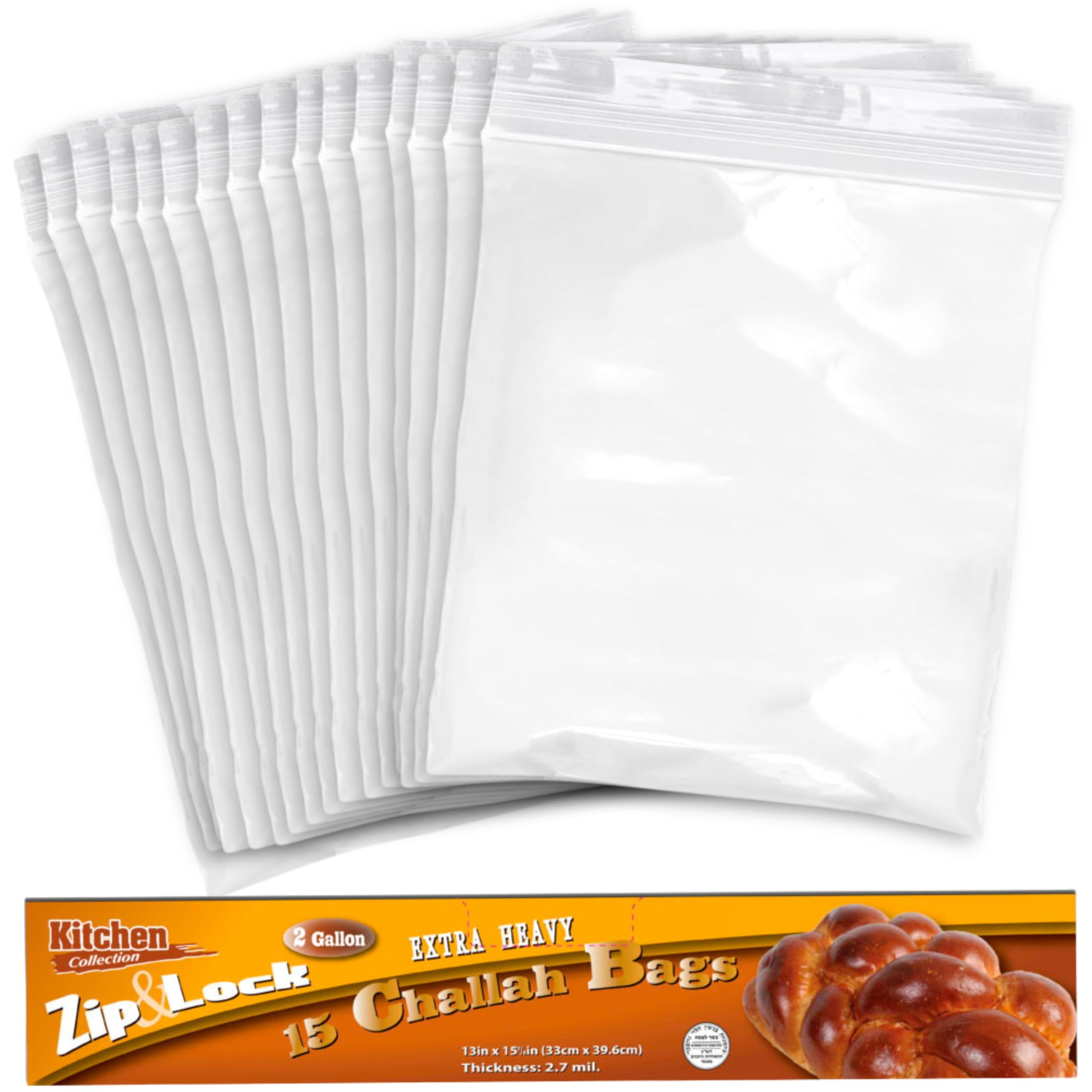 2Gallon Challah Bags (Pack of 15) Perfect for Home Bakers & Bread