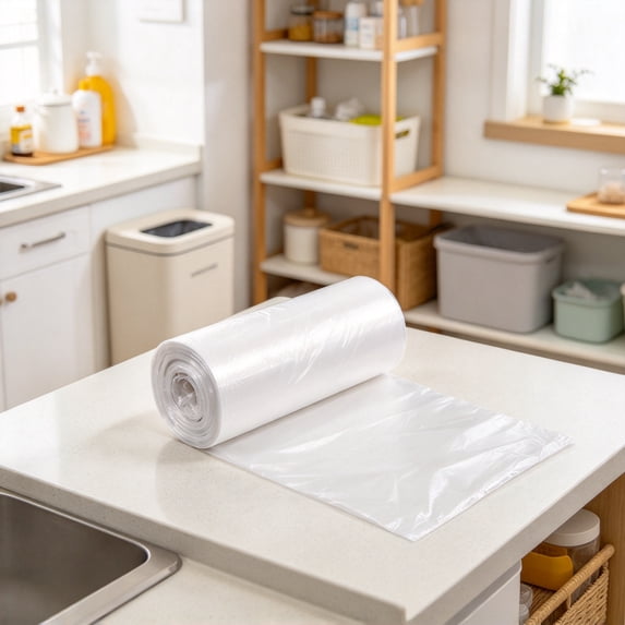 Computer W Waste 2 Gallon Clear Plastic Garbage Bags, High Density Leak-Proof Waste ...