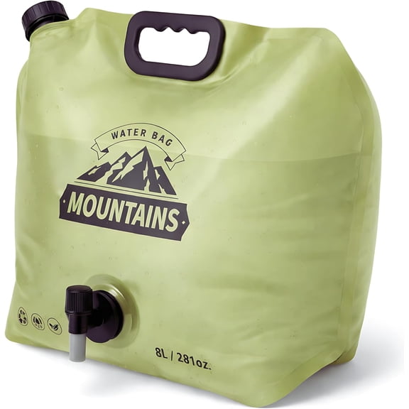 2 Gallon Collapsible Water Container with Leakproof Spout, Foldable Portable Water Storage Jug, BPA-Free Empty Water Flask for Camping Hiking Emergency Prep, 1 Pack