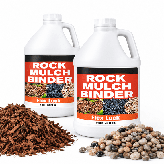 2 Gallon Concentrate Mulch Glue for Landscaping, Lock Pea Gravel, Stone, and Mulch for Flower Beds and Slopes