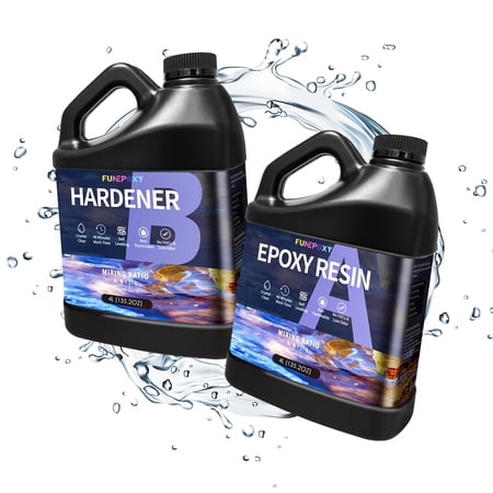 2 Gallon Epoxy Resin Art Resin for DIY Use with Additives Like Glitter, Mica Powder, and Liquid Pigment,Crystal Clear,High-Performance