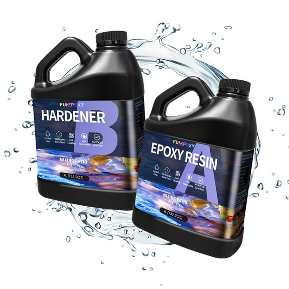 2 Gallon Epoxy Resin Art Resin for DIY Use with Additives Like Glitter, Mica Powder, and Liquid Pigment,Crystal Clear,High-Performance