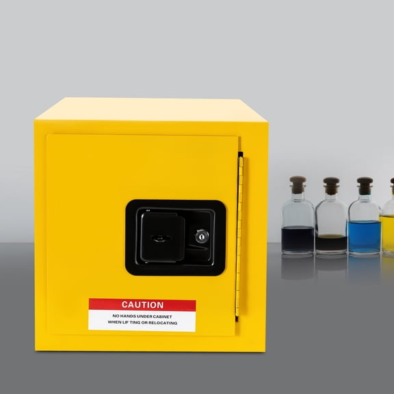 2-Gallon Fireproof & Leakproof Flammable Liquid Hazardous Storage Cabinet Bins Yellow for laboratories