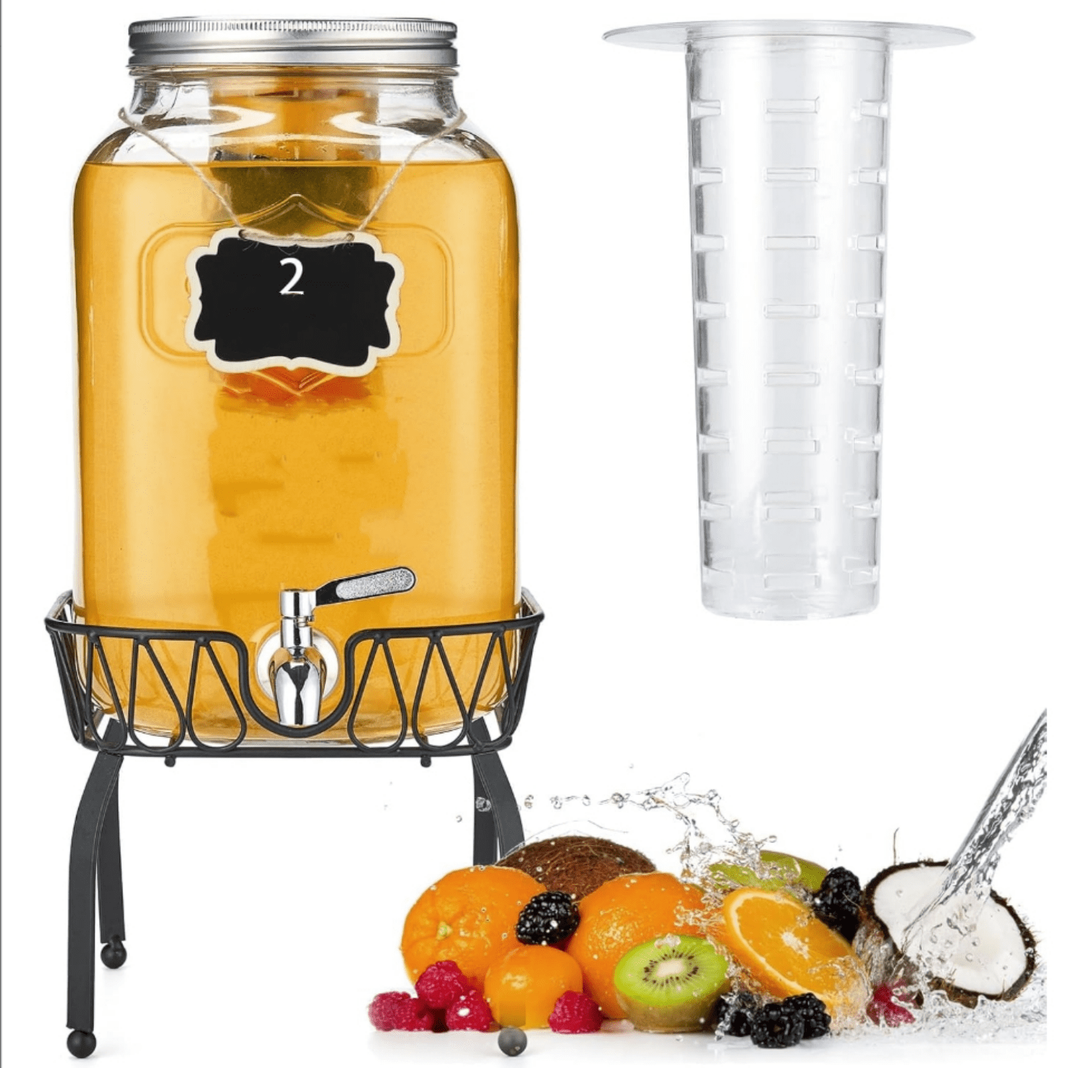 OneDream Glass Drink Dispenser For Parties, 1Gallon Beverage Dispenserd - View #8