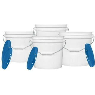 2 Gallon Bucket Pail With Lid & Handle White PP. Plastic BPA Free Food  Grade Multi Purposes Square Storage Container Tear Tab Lid And Galvenized  Steel