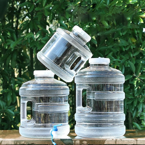 2 Gallon Portable Water Container with Faucet & Handle, Camping Water Tank Transparent PC Water Storage Jug for Camping Hiking