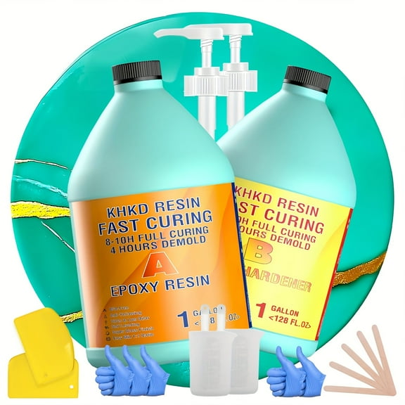 2 Gallon Quick Dry Resin Upgrade Epoxy Adhesive, Clear High Gloss Epoxy Adhesive