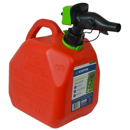 2-Gallon Scepter SmartControl Red Gas Container Height 14", Length 9.70", Weight 1.31 Pounds. FUel type Gas. Color Red