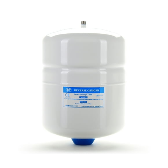 2 Gallon Stainless Steel Reverse Osmosis Water Tank , Compact Size for RVs, Campers etc. - White, 1/4" Port