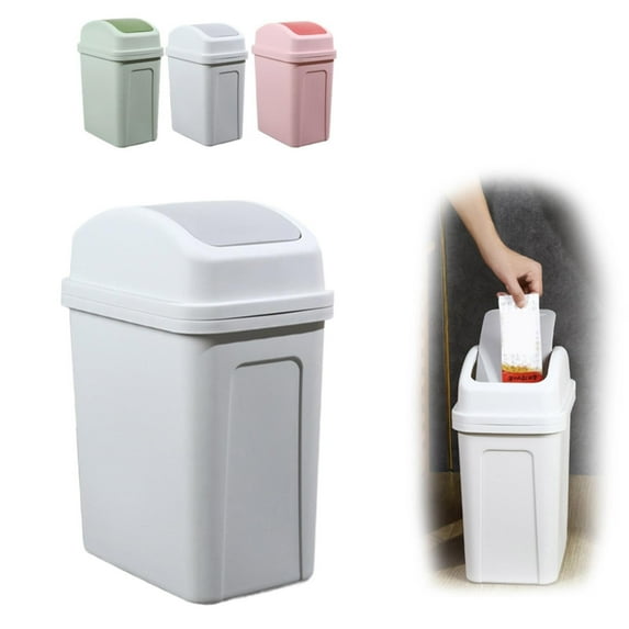 2 Gallon Can with Swing Lid Creative Covered Garbage Buckets Swing Top Swing Top Can Garbage Bin Flip Sundries to Store Bucket Removable Lid for Bathroom Kitchen Bedroom