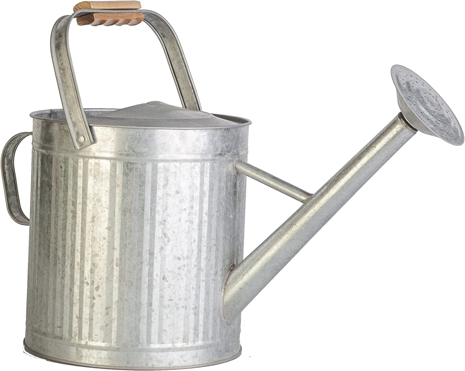 Panacea Products-Vintage Galvanized Watering Can With Wood Handle- Galvanized 2 Gallon