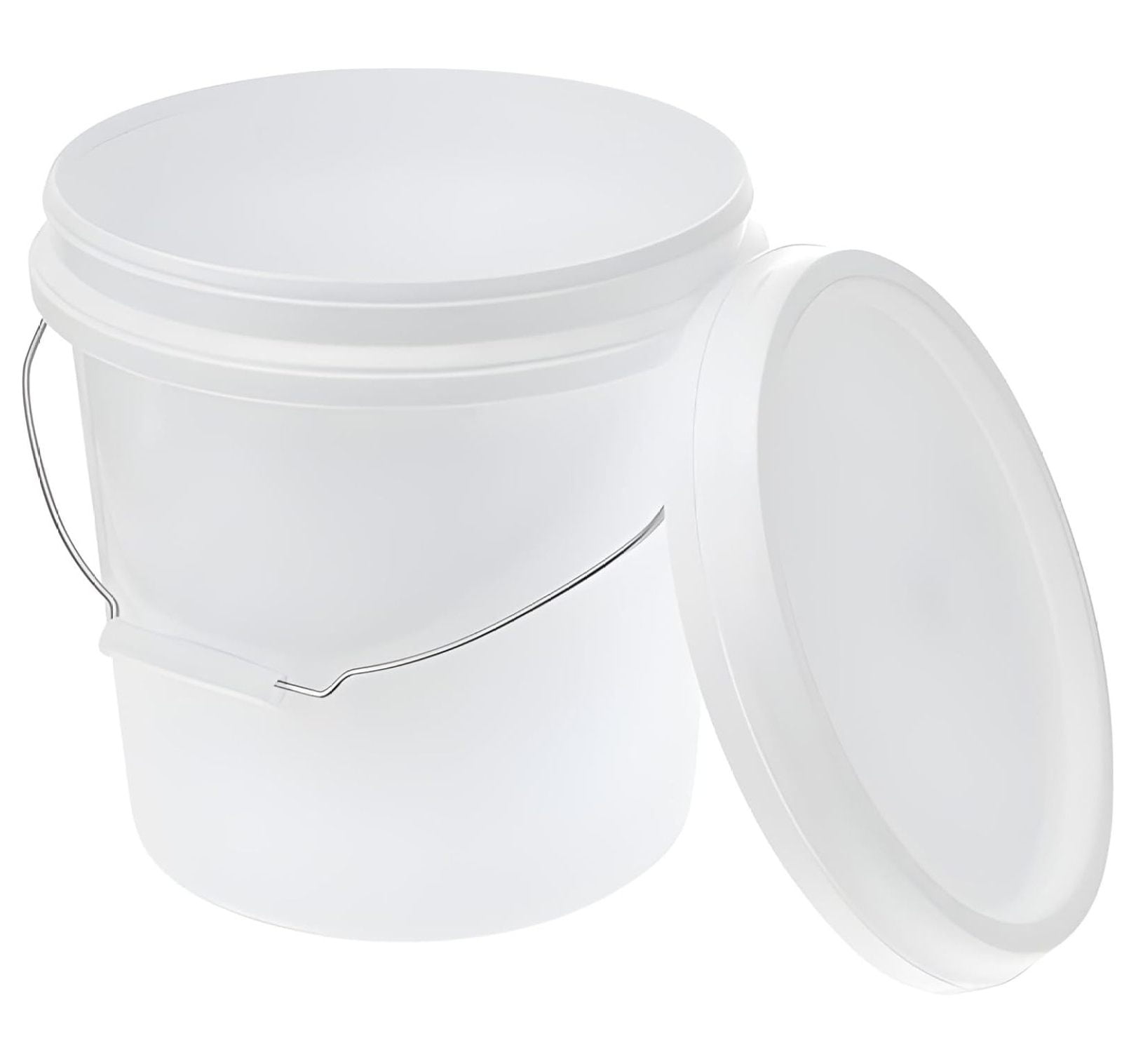 White Buckets 5 Gallon Food Grade White Plastic Bucket With Handle ...