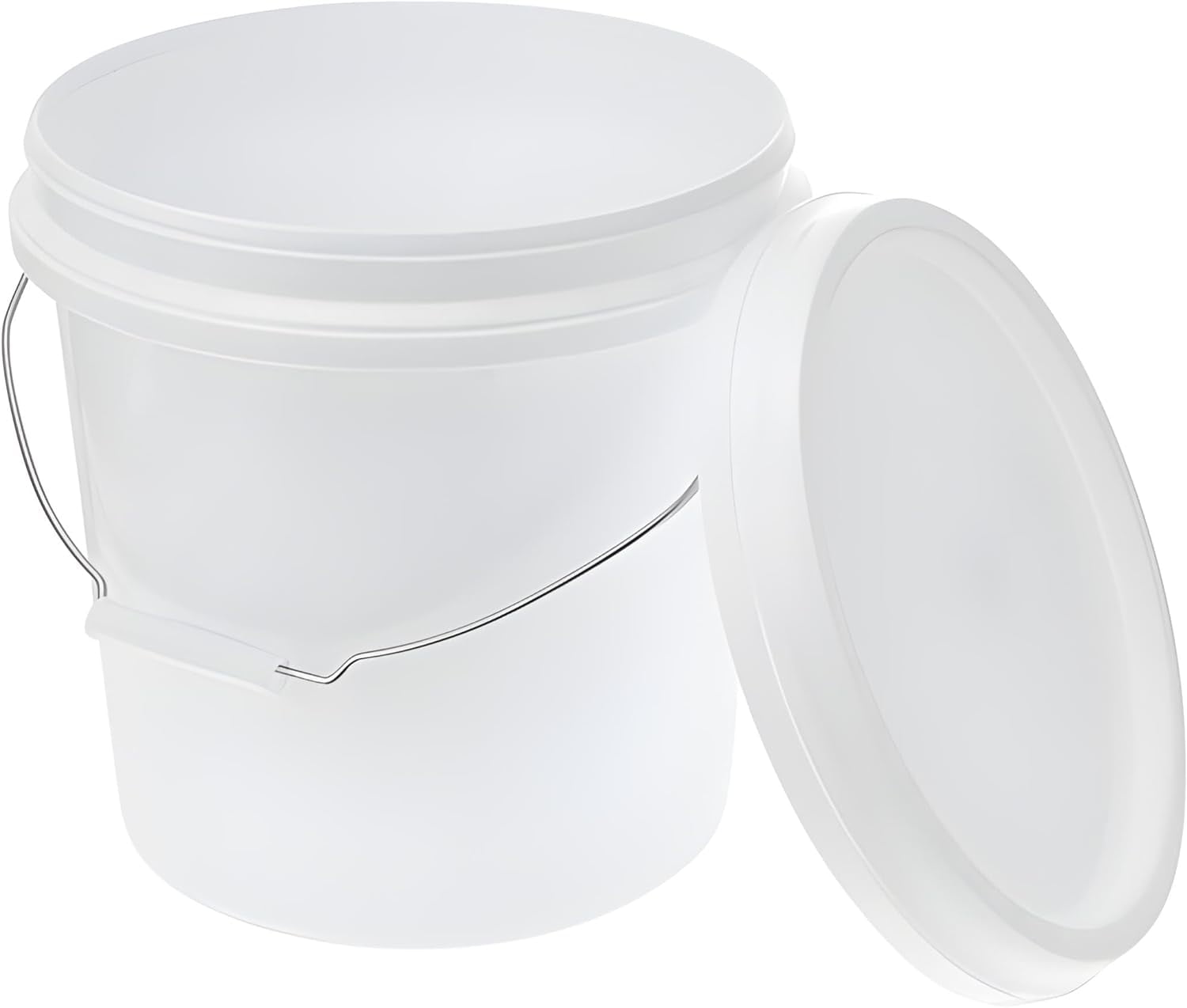 2 Gallon White Pail & Lid All Purpose Pail with Lids Food Grade