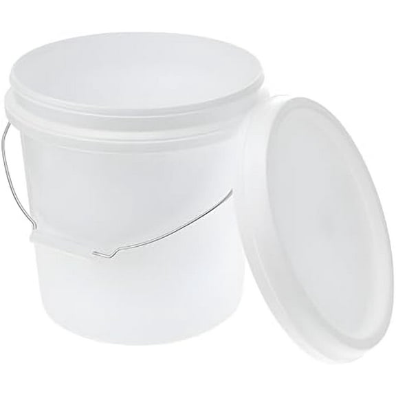 2 Gallon White Pail & Lid - All Purpose Pail with Lids - Food Grade - Made in USA - BPA Free Plastic (6 Pack)