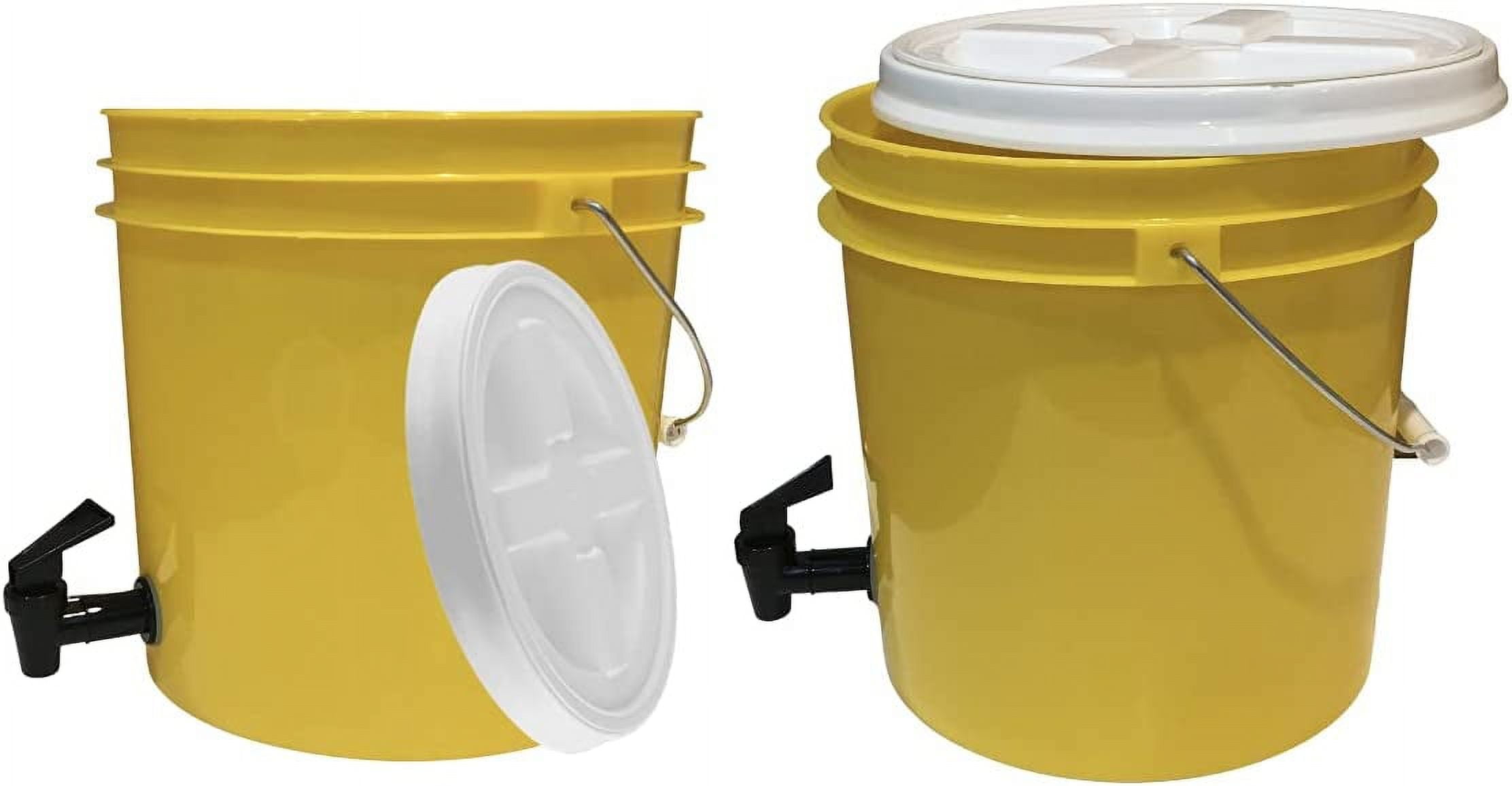 2 Galon Food Grade Bucket With Spigot Faucet And Gamma Screw On Lid(Pack Of 2) BPA Made In