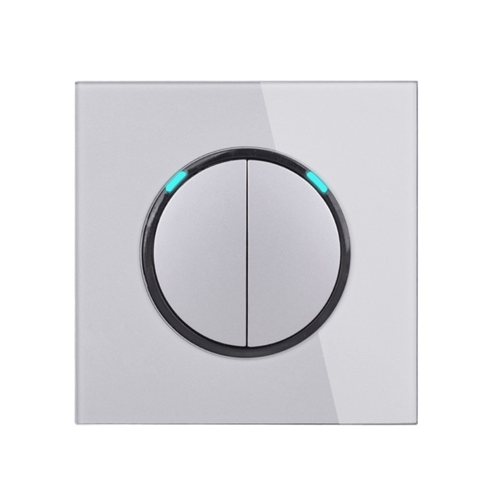 2 Gang 1 Way Random Click Push On / Off Wall Light Switch With LED ...