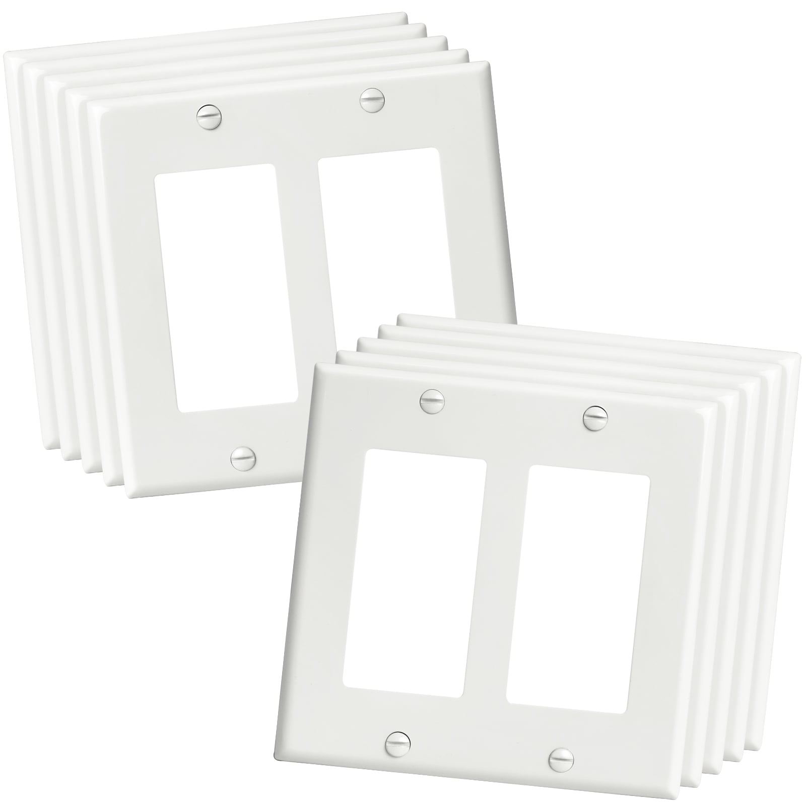 2Gang Decorator Wall Plate with Screws Standard Size for Outlets, Receptacles, Switches (10