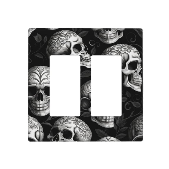 Two Socket Outlets 2-Gang Double-Gang Switch Wall Plate, Receptacle Outlet Cover Decor ...
