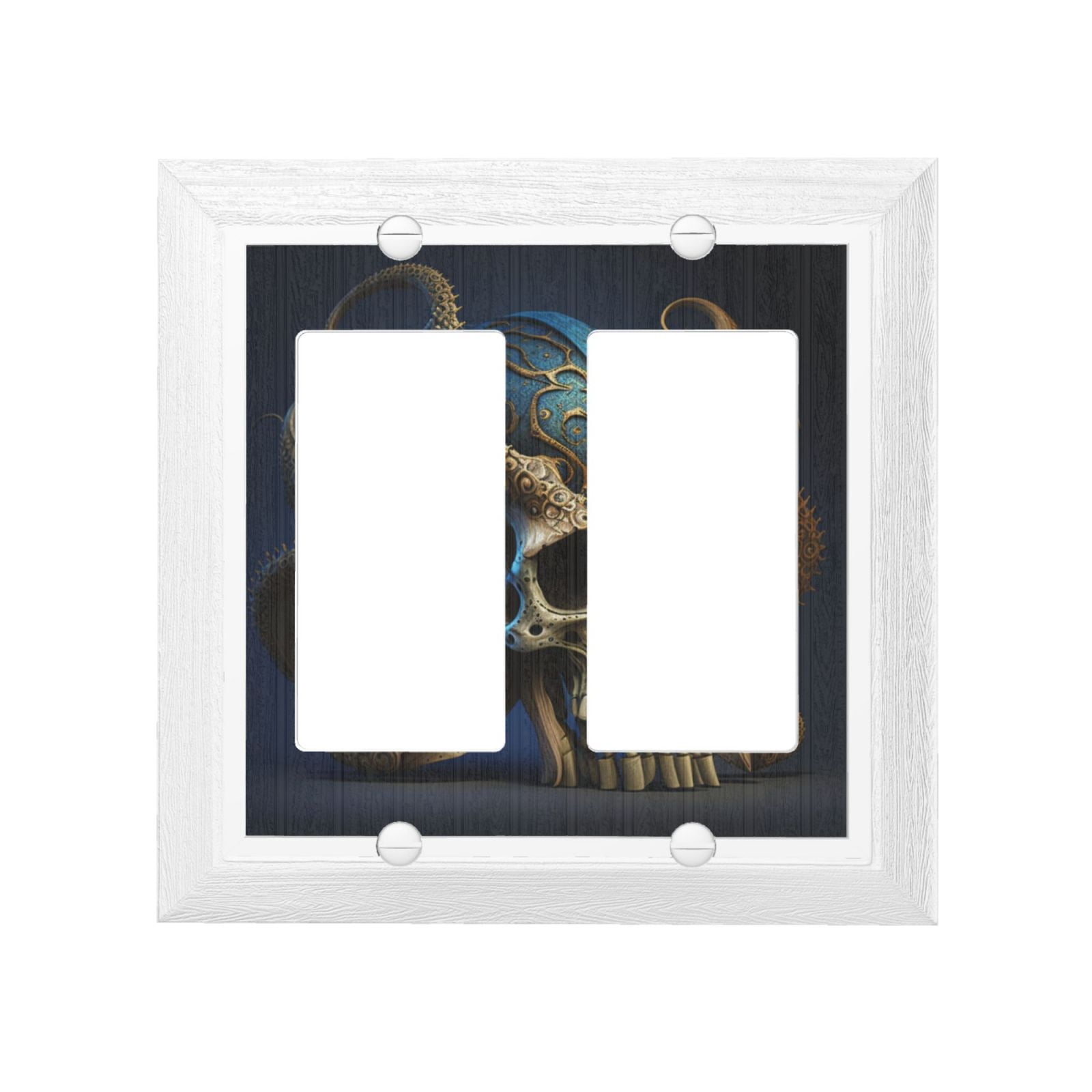 2-Gang Double Gang Switch Wall Plate, Wood Grain Texture Polycarbonate ...
