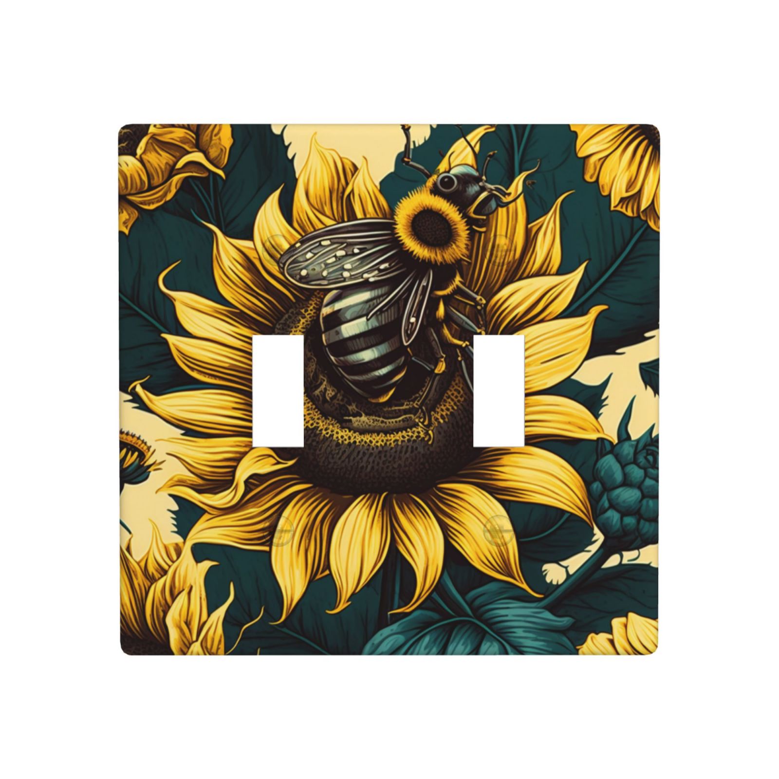 2 Gang Double Toggle Wall Plate Light Switch Cover Wallplate Bee