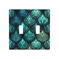 thumbnail image 1 of 2 Gang Double Toggle Wall Plate Light Switch Cover Wallplate - Fish scale Mermaid Tail art, 1 of 5
