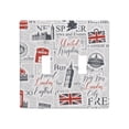 thumbnail image 1 of 2 Gang Double Toggle Wall Plate Light Switch Cover Wallplate - uk and london British Vintage Newspaper, 1 of 5