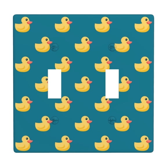 2 Gang Double Toggle Wall Plate Light Switch Cover Wallplate - yellow duck rubber ducks