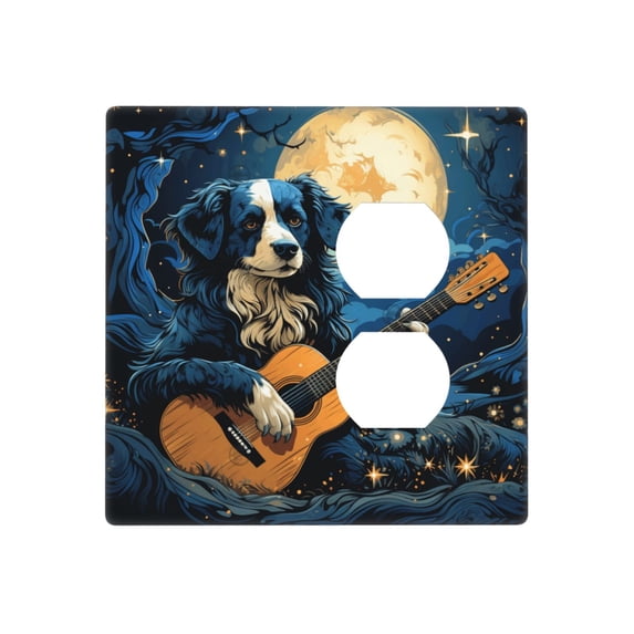 Starryskye 2-Gang Duplex Blank Switch Wall Plate, Receptacle Outlet Cover Decor ...