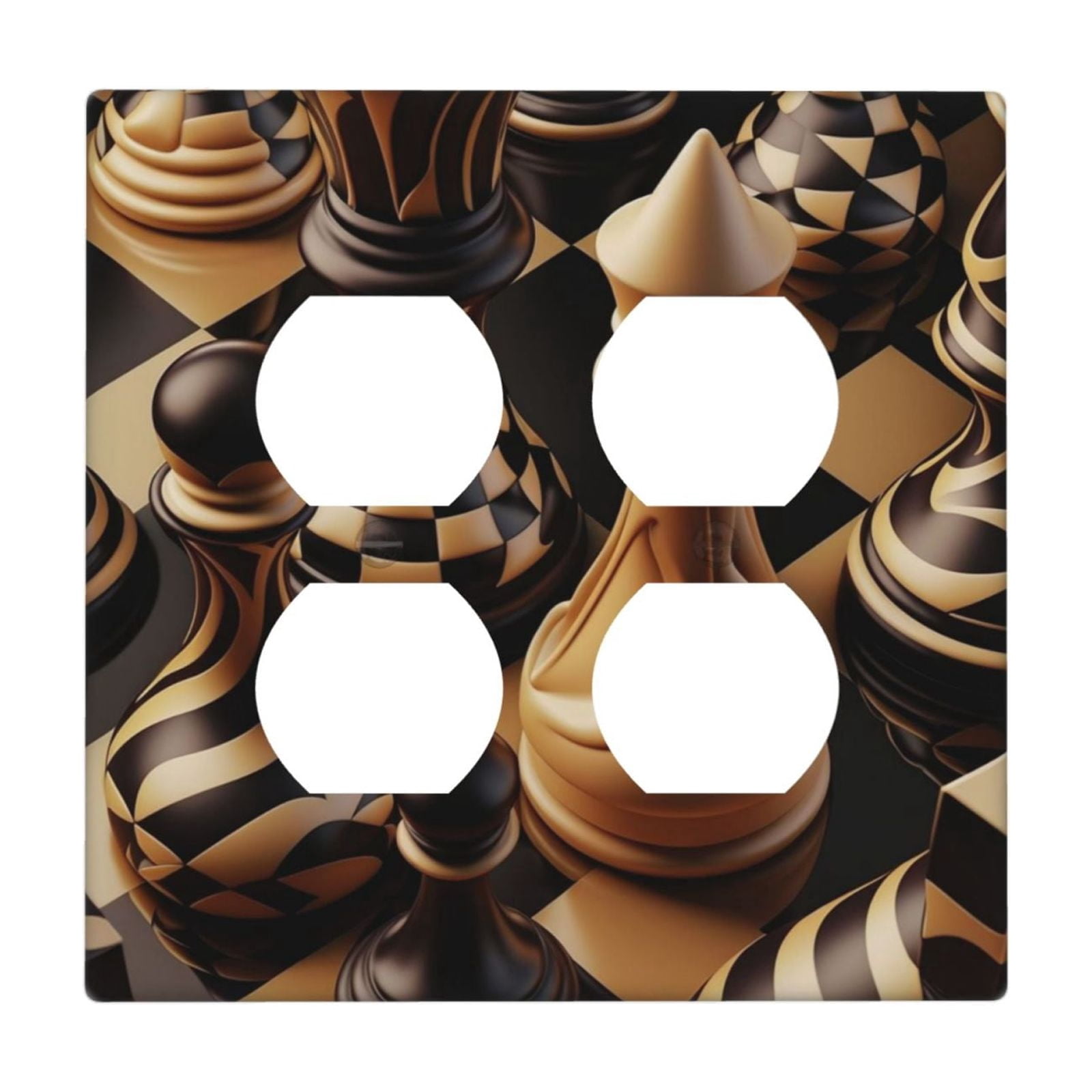 Two Socket Outlets 2-Gang Duplex Outlet Switch Wall Plate, Receptacle Outlet Cover Decor ...