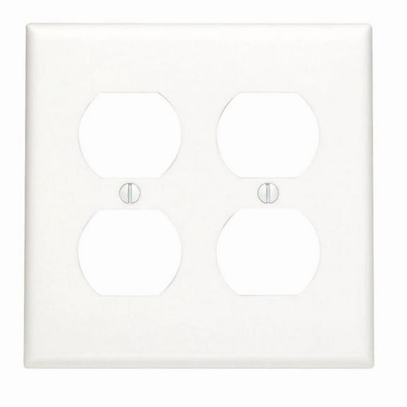 2 Gang Duplex White Nylon Wallplate