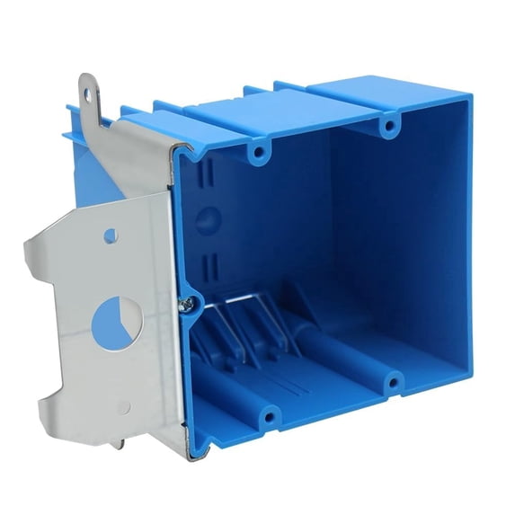2 Gang Electrical Box Adjustable,Blue Electrical Boxes Plastic,34 Cubic Inch Plastic Outlet Box for Flexibly Adjusted,AWG Standard(1 Pack)